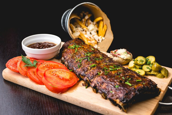 Grilled ribs and BBQ